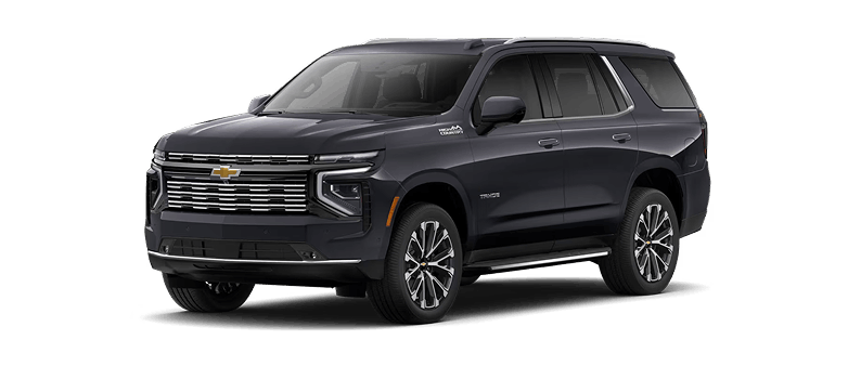 Black Chevrolet Tahoe High Country SUV shown in a front three-quarter view.