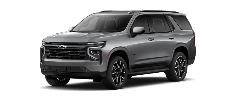Gray Chevrolet Tahoe SUV shown in a front three-quarter view.