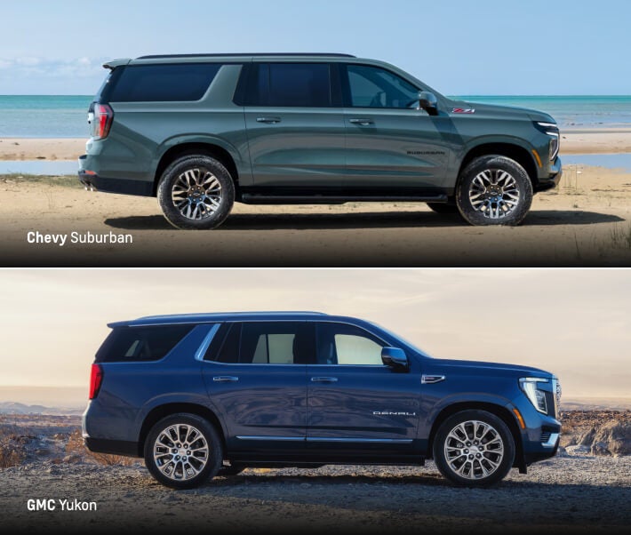 2026 Chevy Suburban vs. 2026 GMC Yukon Size & Dimensions