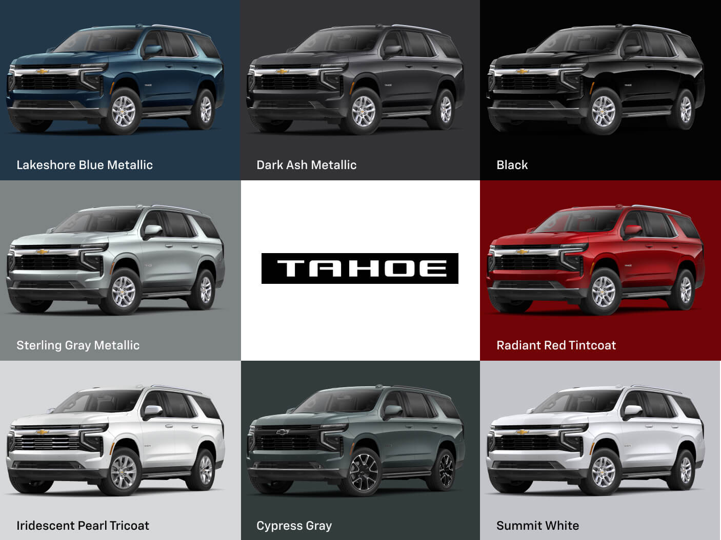 Color Options for Your New 2025 Chevy Tahoe SUV